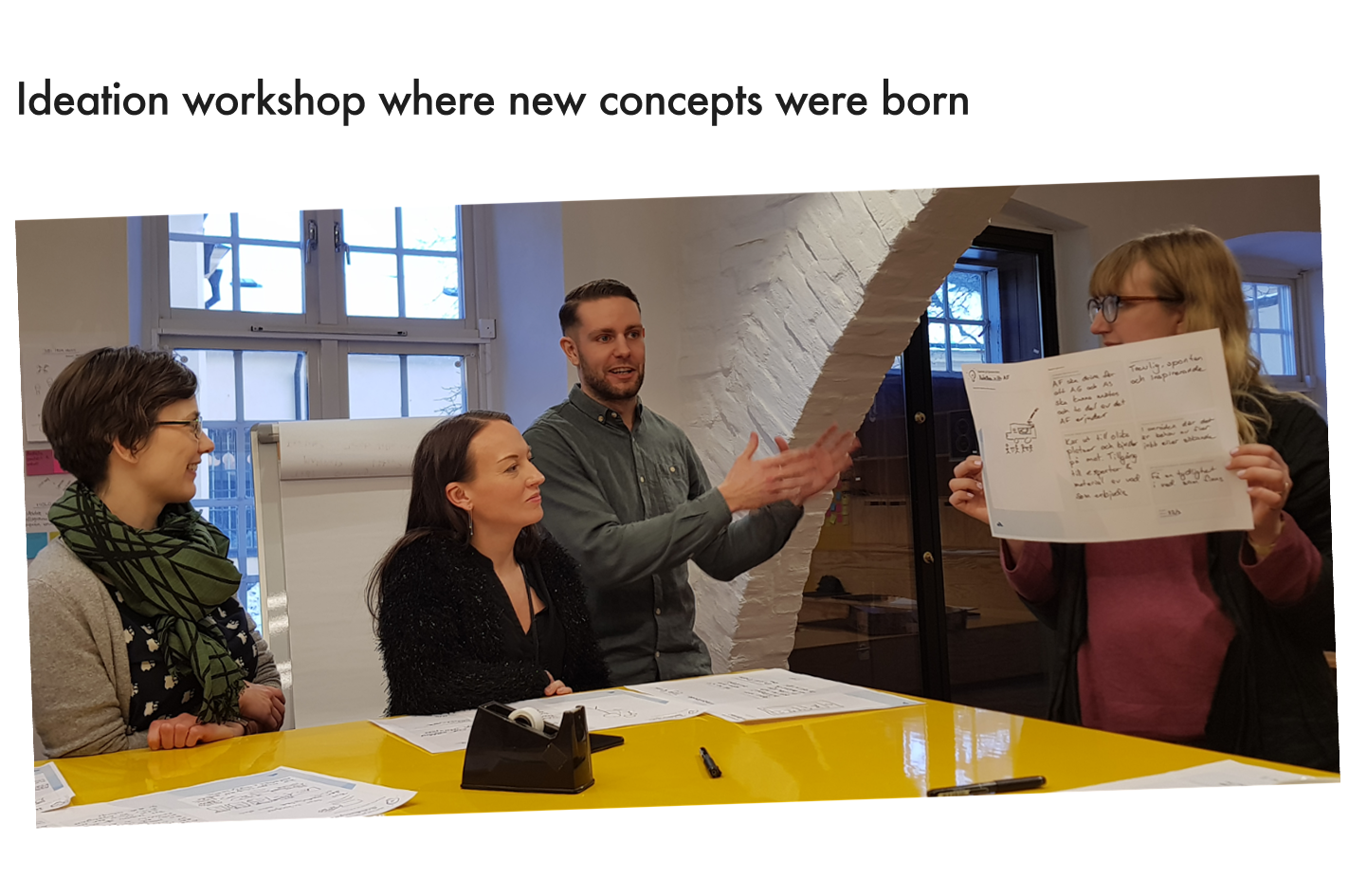  A colleague and I organised two creative workshops for experts and designers, where they came up with ideas for new digital services that Arbetsförmedlingen could offer in the future.  