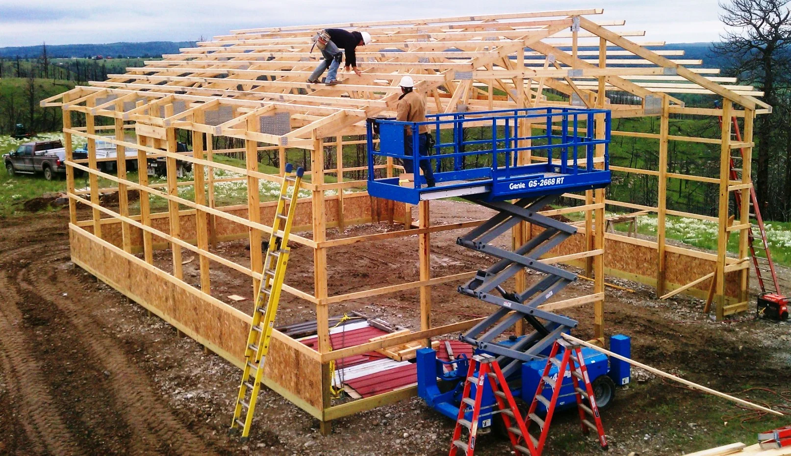 2011-06-08 - Seiver Ranch Shop Progress and Wind Turbine Foundation Start.jpg