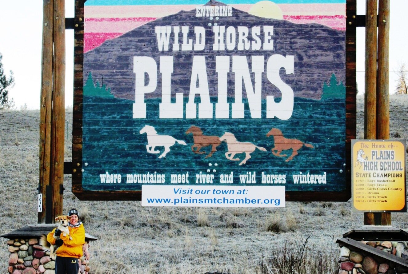 2015-03-15 - Helena and Montana standing in Wild Horse Plains, MT - March 2015.JPG
