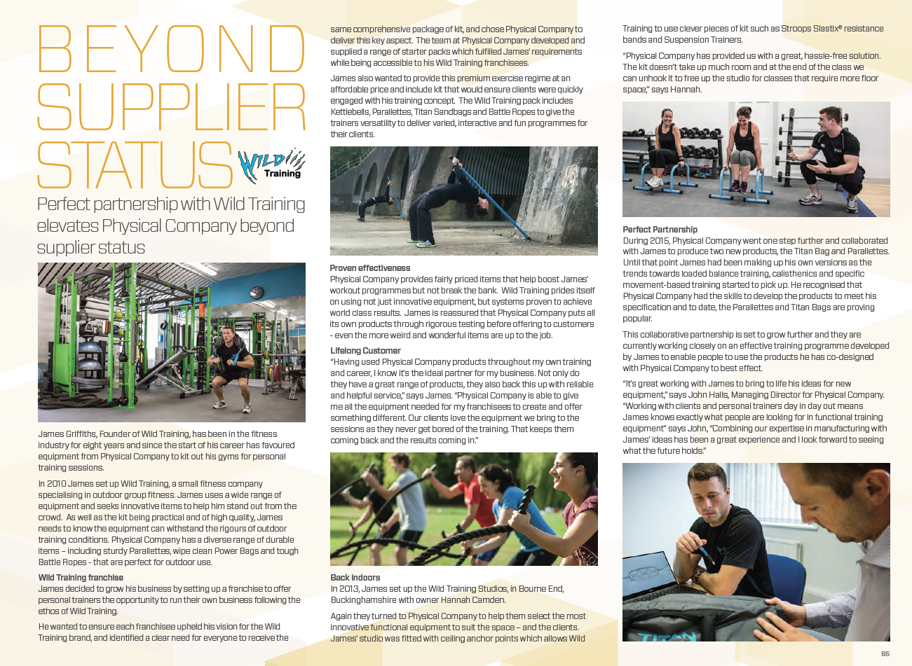 Wild Training featuring in the Physical Company product catalogue