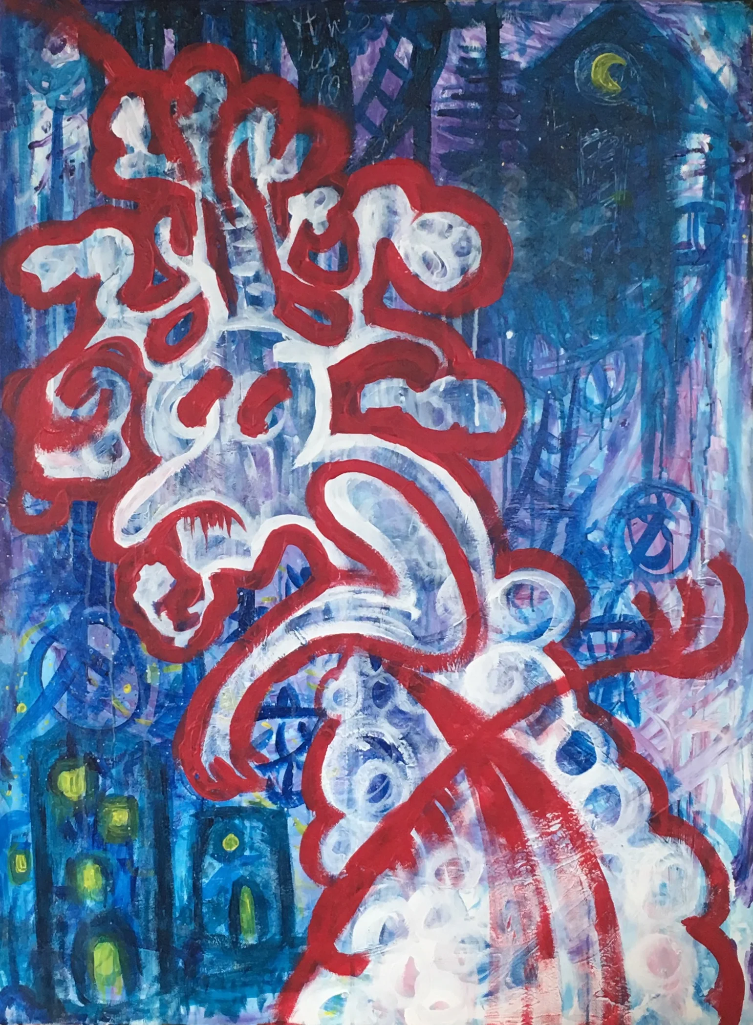Himitsu (2016) Acrylic on Canvas, 30" x 40" $400
