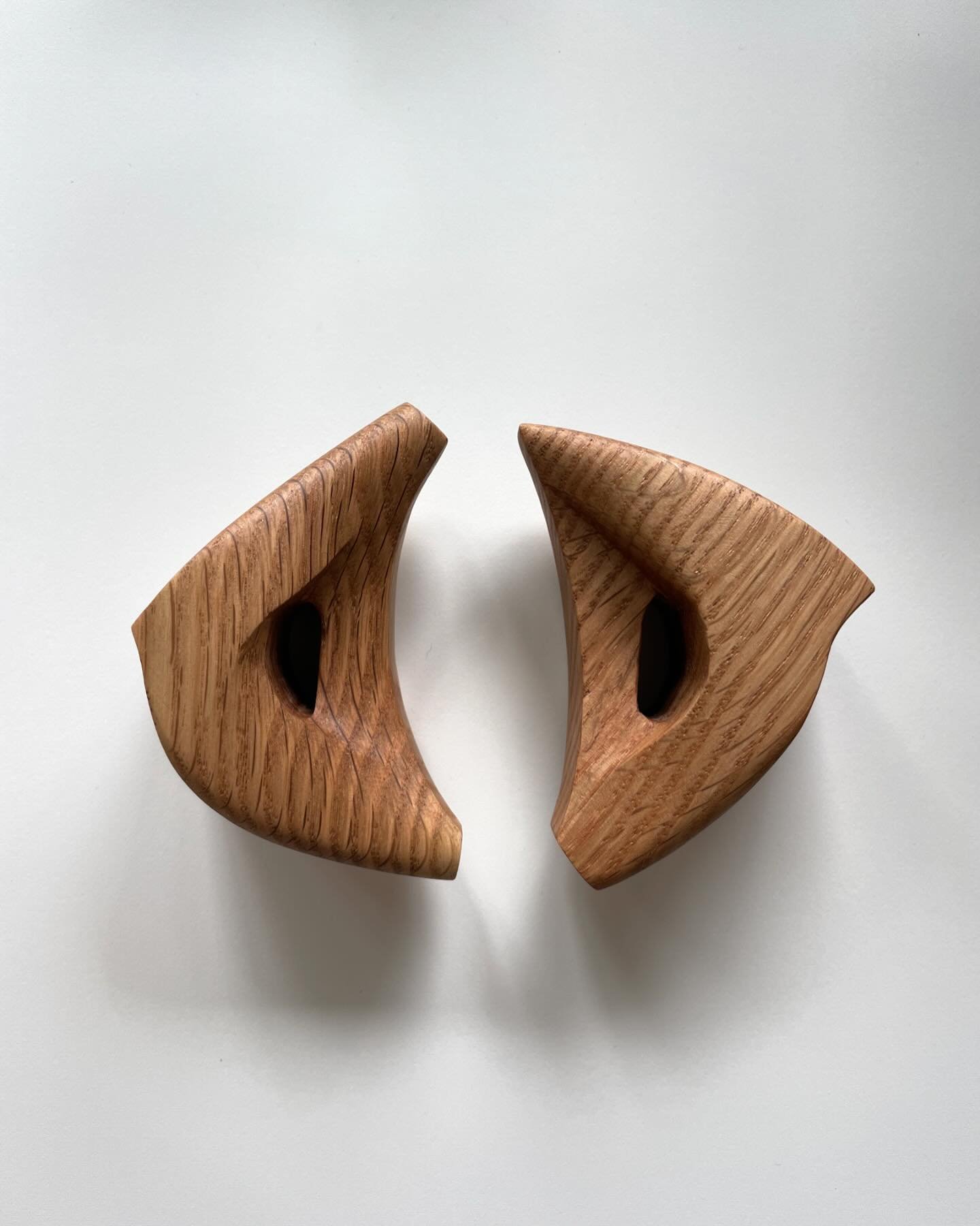 &ldquo;Dune/Drift&rdquo; - pair of red oak handles carved contemplating material marking time. Gentle curves worn inward by time folding over itself. The steady intimacy of erosion. Ages have passed by here leaving their fingerprints&hellip; soft wor