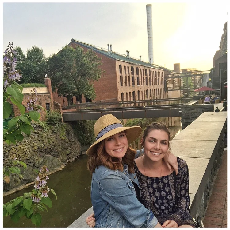 Forcing my sister to sit for a photo with me in Georgetown, D.C. 