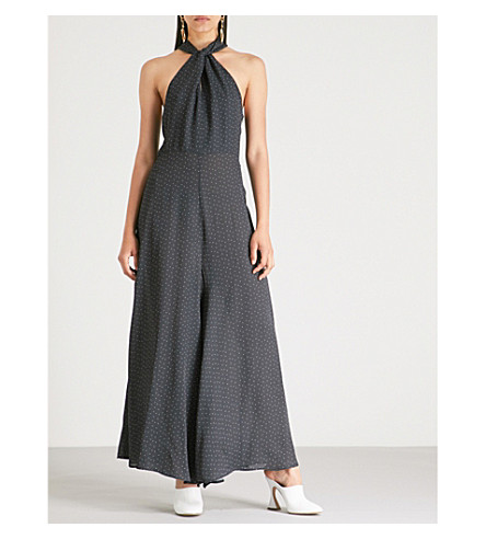 Paper London Cala Wide Leg Dot Print Crepe Jumpsuit.jpeg