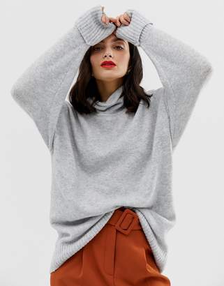 ASOS DESIGN eco chunky sweater in oversize with high neck.jpg
