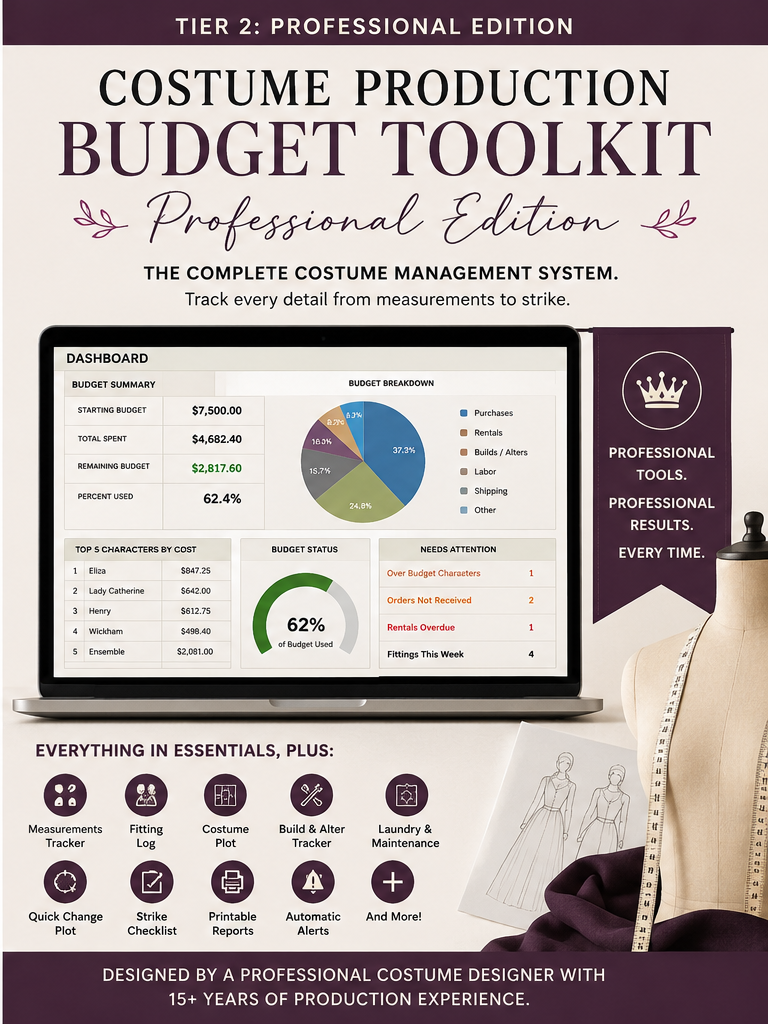 Costume Production Budget Toolkit: Professional Edition