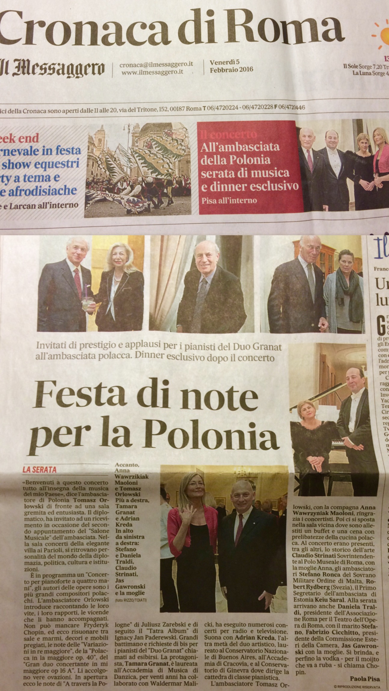 Cronaca di Roma, February 5, 2016