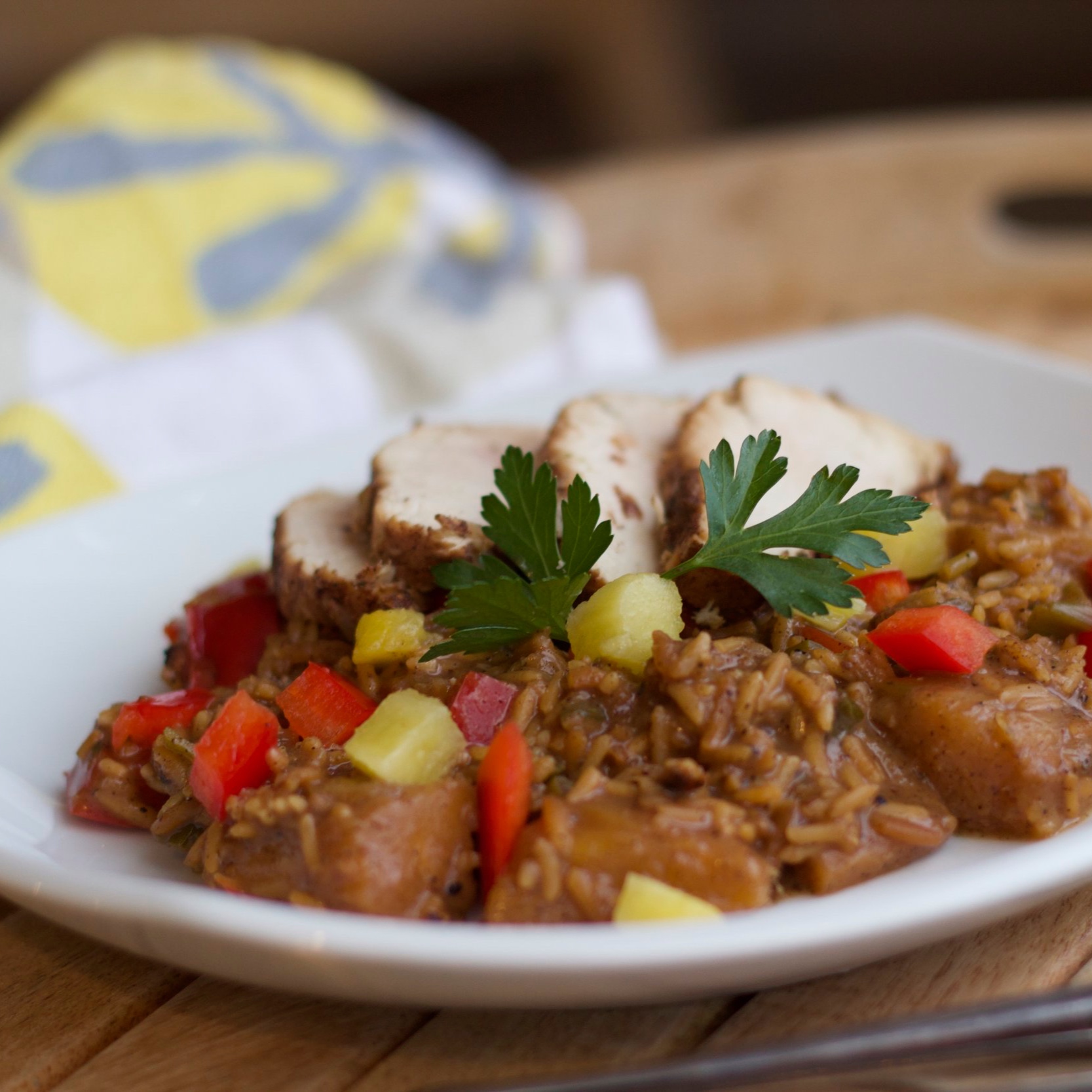 One Pan Caribbean Jerk Chicken 