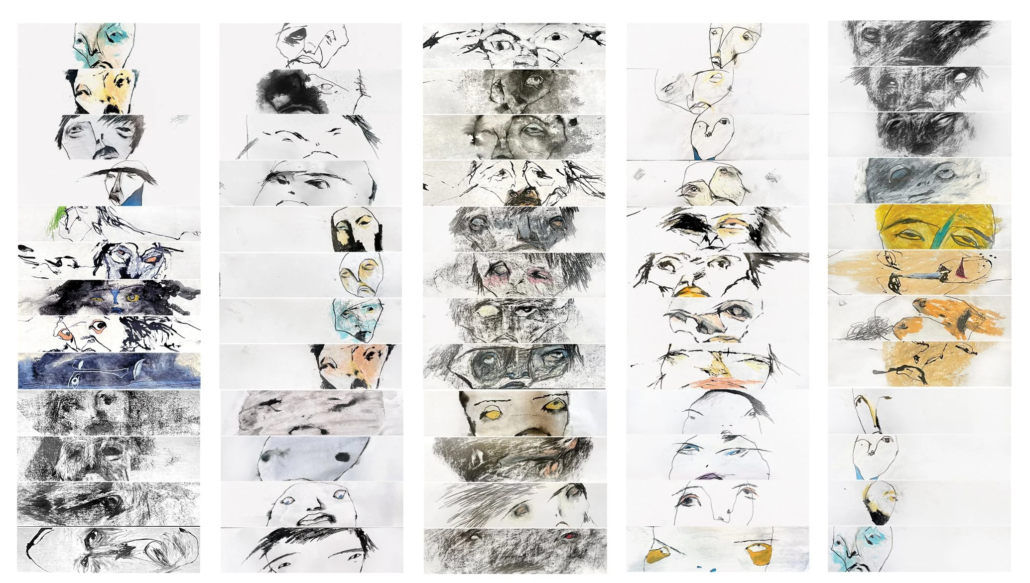 Limited view of a self-portrait, 1 mile long drawing, 2004/ 2022