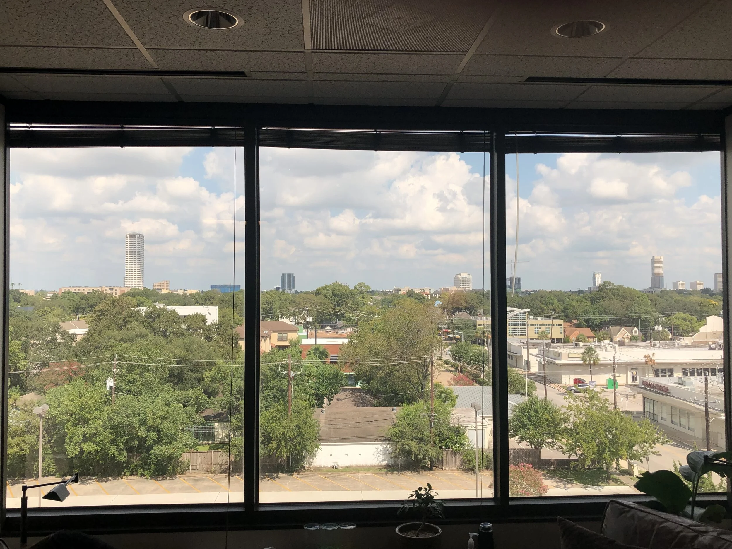 The view over Houston from the office window