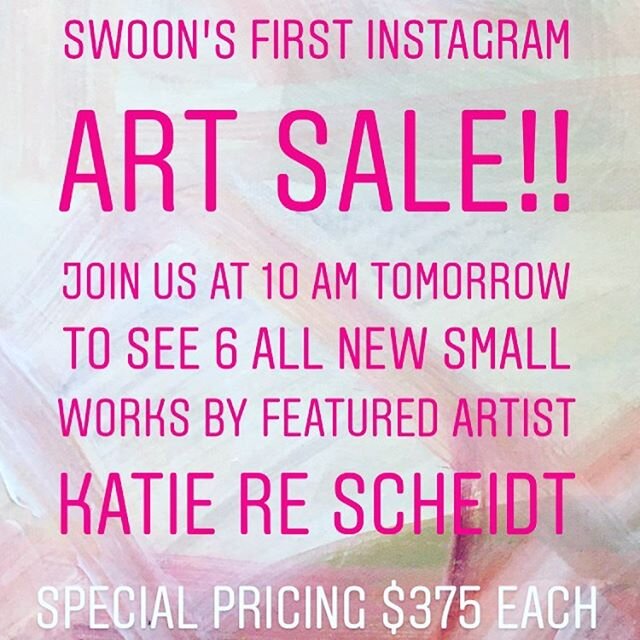 🌸🌸exciting news🌸🌸
Now you can shop Swoon without leaving home! Our very first Instagram Art Sale!
We will be releasing 6 NEW small works never seen before by talented artist @krescheidt 💕💕💕
These framed mixed media paintings are perfectly pric