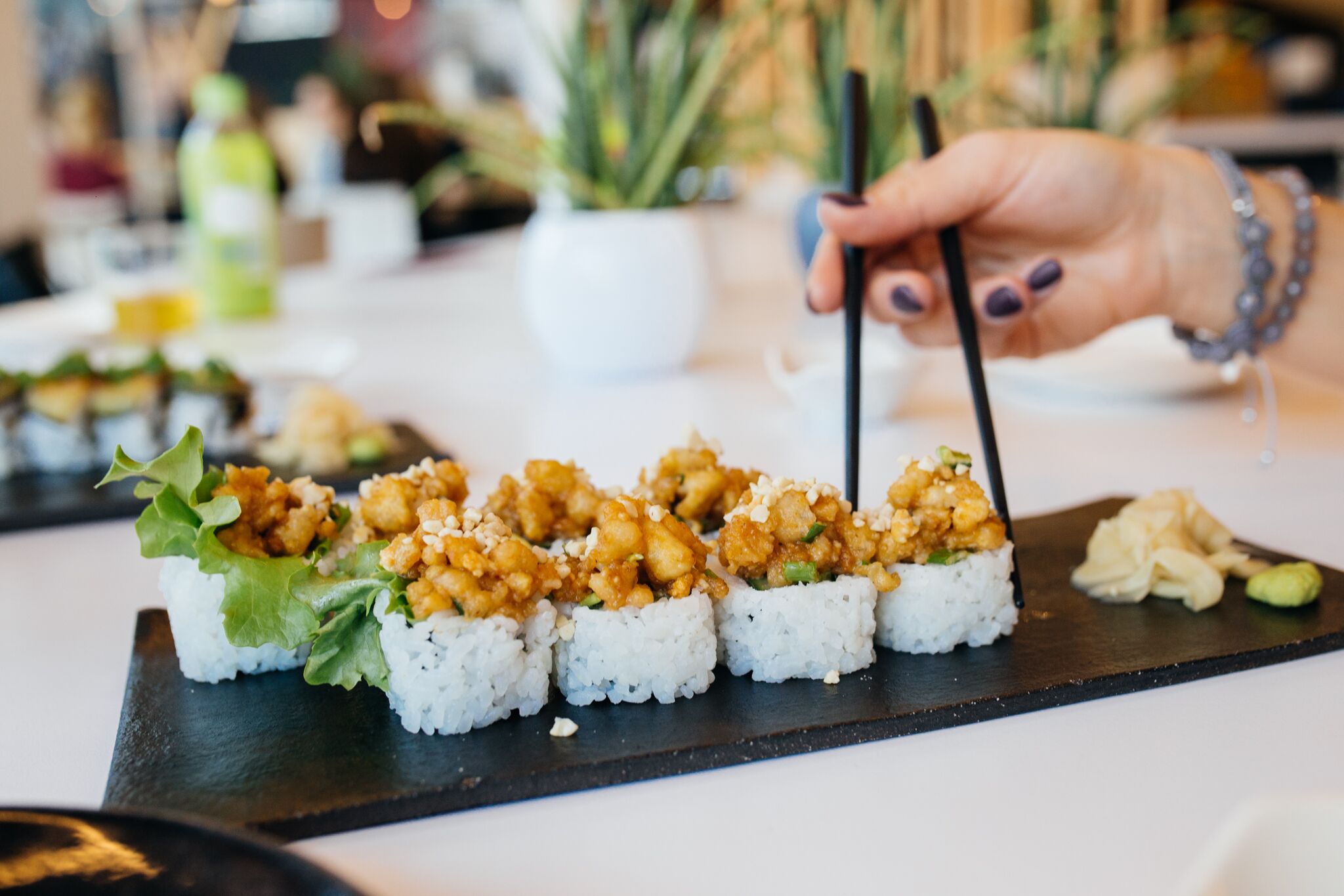 Tofutempura makid pähklikreemiga