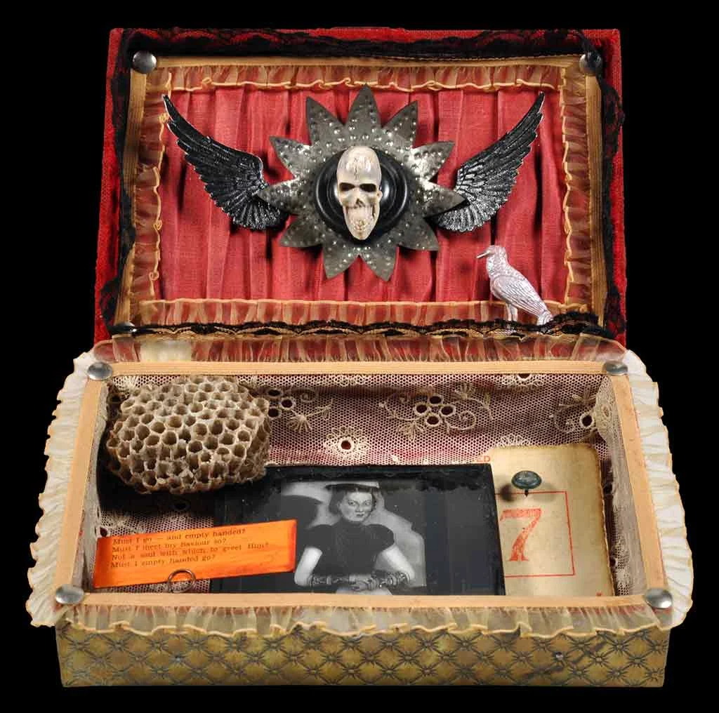   Must I Empty Handed Go?&nbsp;   7x 5 box  mixed media 