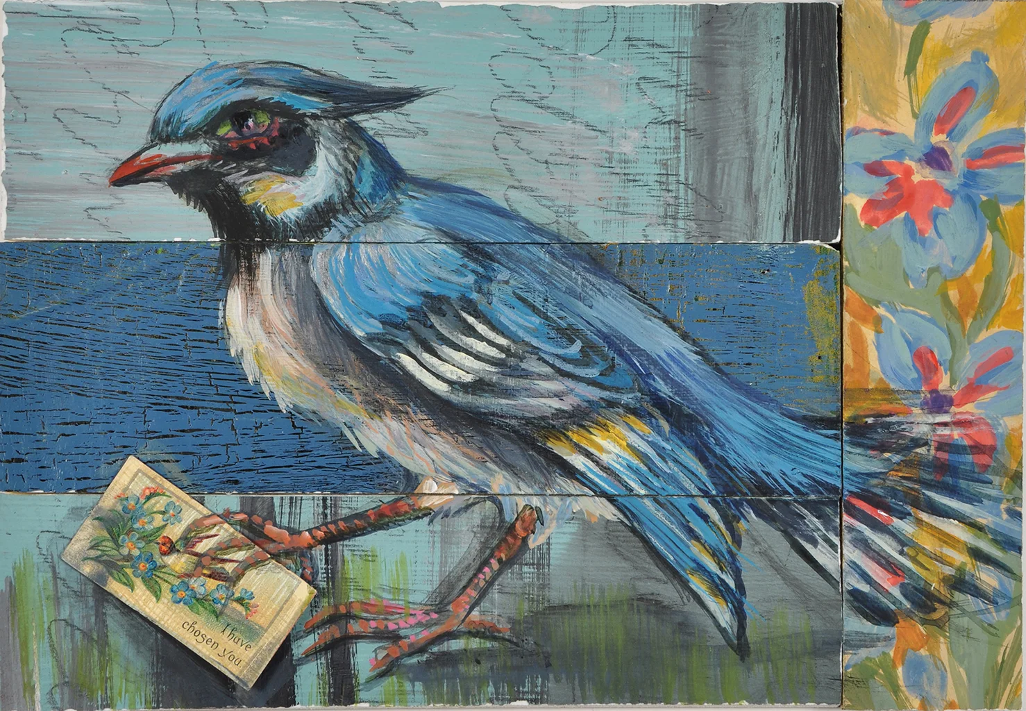   Messenger,   5 x 7  paper &amp; acrylic   SOLD 
