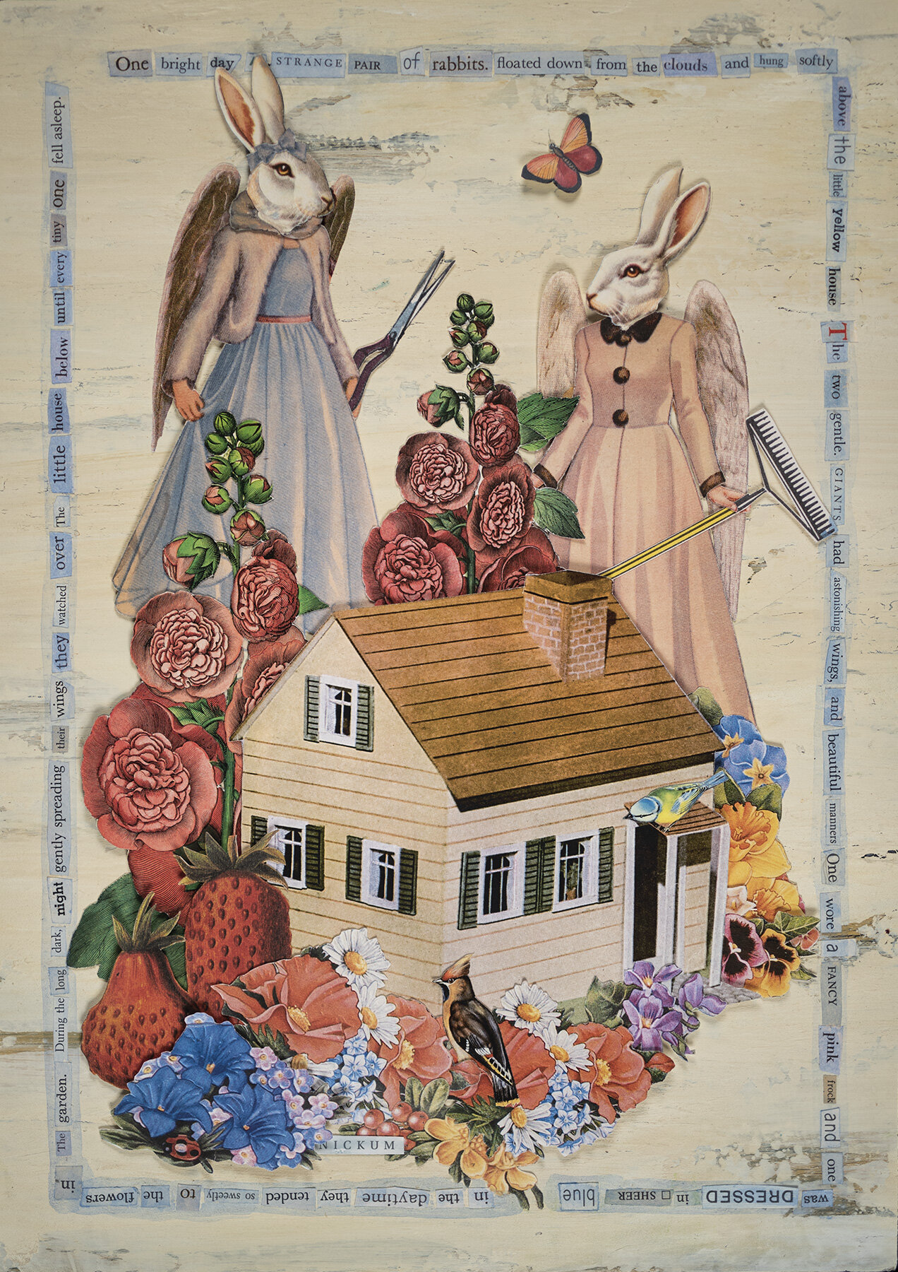   Guardians of the Garden   16 x 12, cut paper &amp; acrylic 