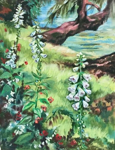   Savannah Foxgloves,   16×12, oil on canvas 