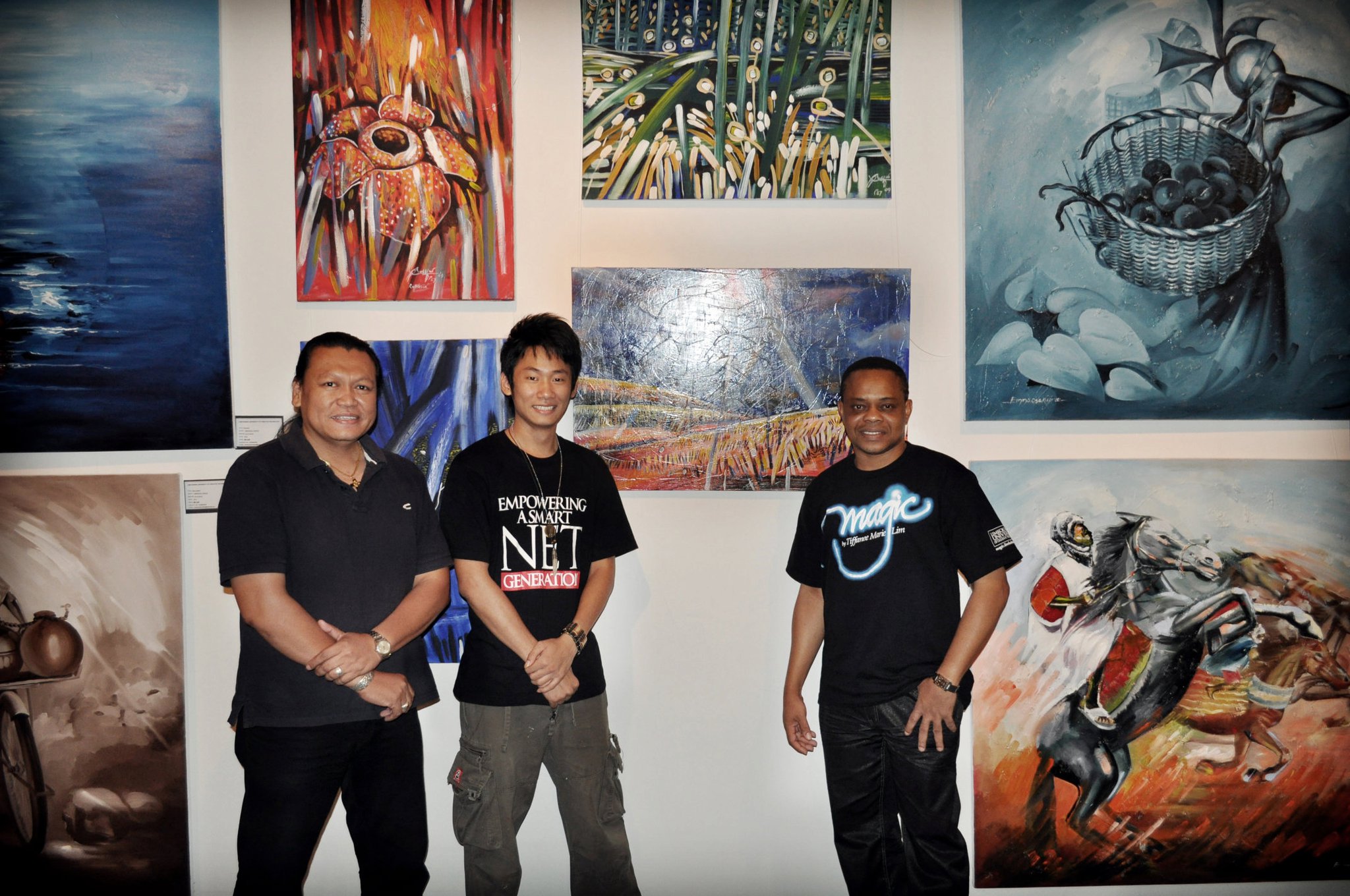 Leonard Siaw and his mentor, Petrus Alfred Paul. President of Sarawak Artist Society 2016 and Dr.Emmanuel Osakue