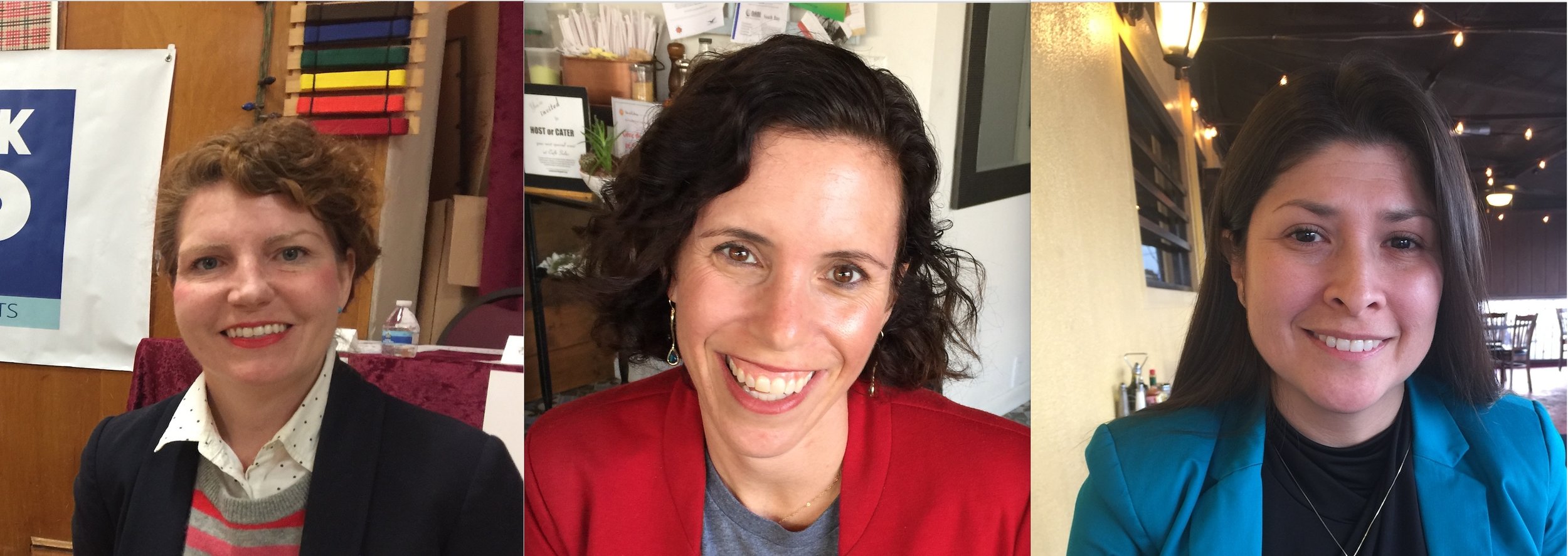 BD5 Candidates Heather Repenning (left), Allison Bajracharya and Graciela Ortiz are the top three fundraisers.