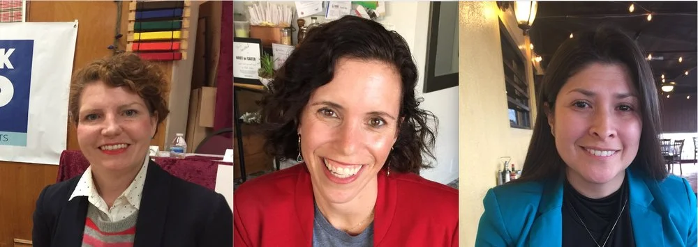 Las candidatas a bd5 HEATHER Repenning (IZQUIERDA), ALLISON BAJRACHARYA Y GRACIELA ORTIZ SON LaS TRES con mayor recaudación DE FONDOS.