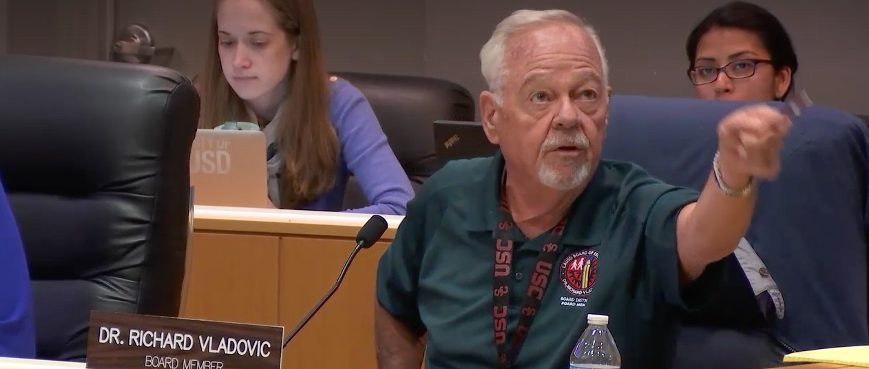 Board Member Richard Vladovic pulled his support from a resolution he had co-sponsored.