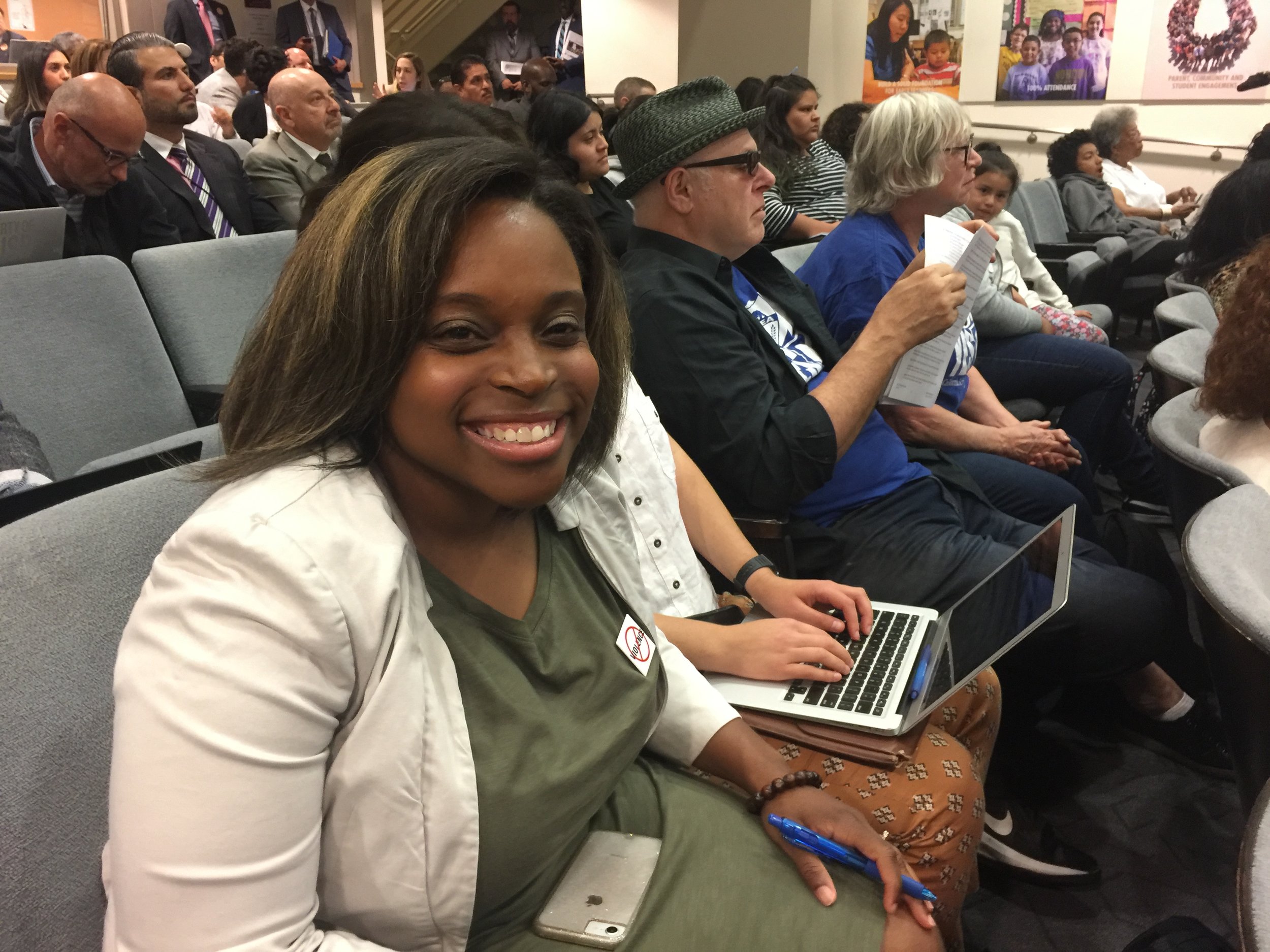 Parent Tunette Powell Testified In Favor of McKenna’s resolution but successfully pushed for more parent input.