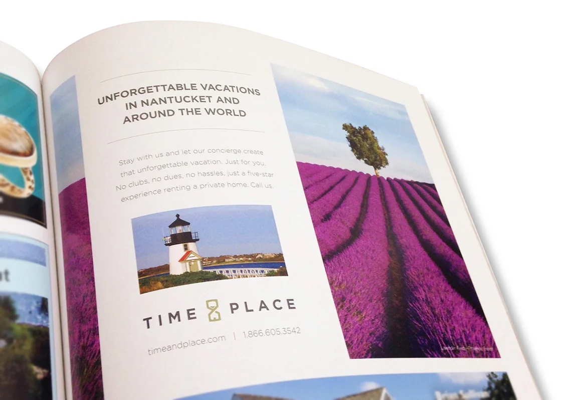 Printed advertisement in Nantucket Magazine