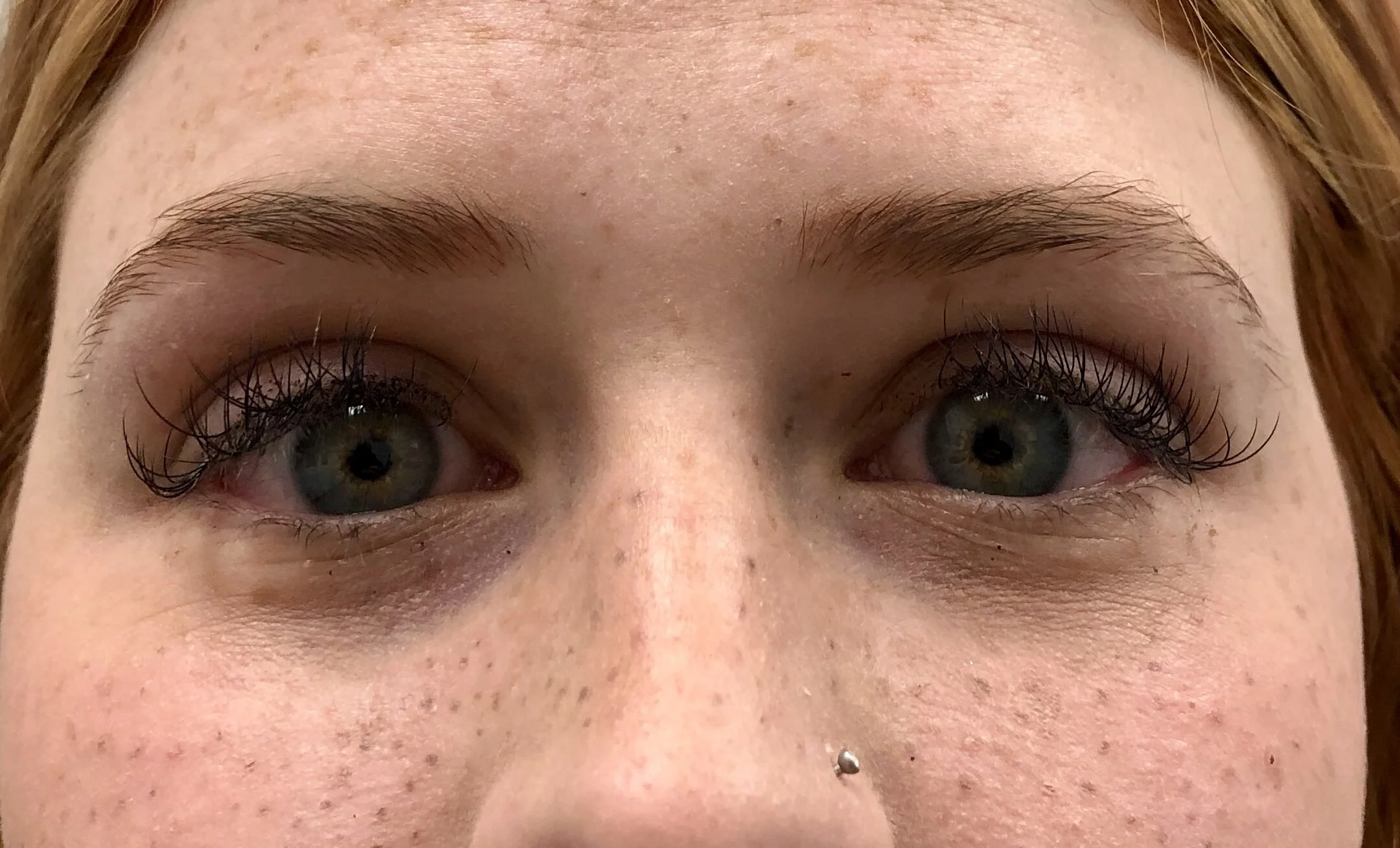 permanent makeup tattooed freckles healed