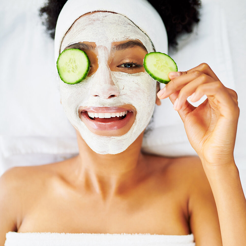  Shot of an attractive young woman getting a facial at a beauty spa 