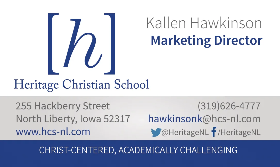 Heritage Christian School Business Cards