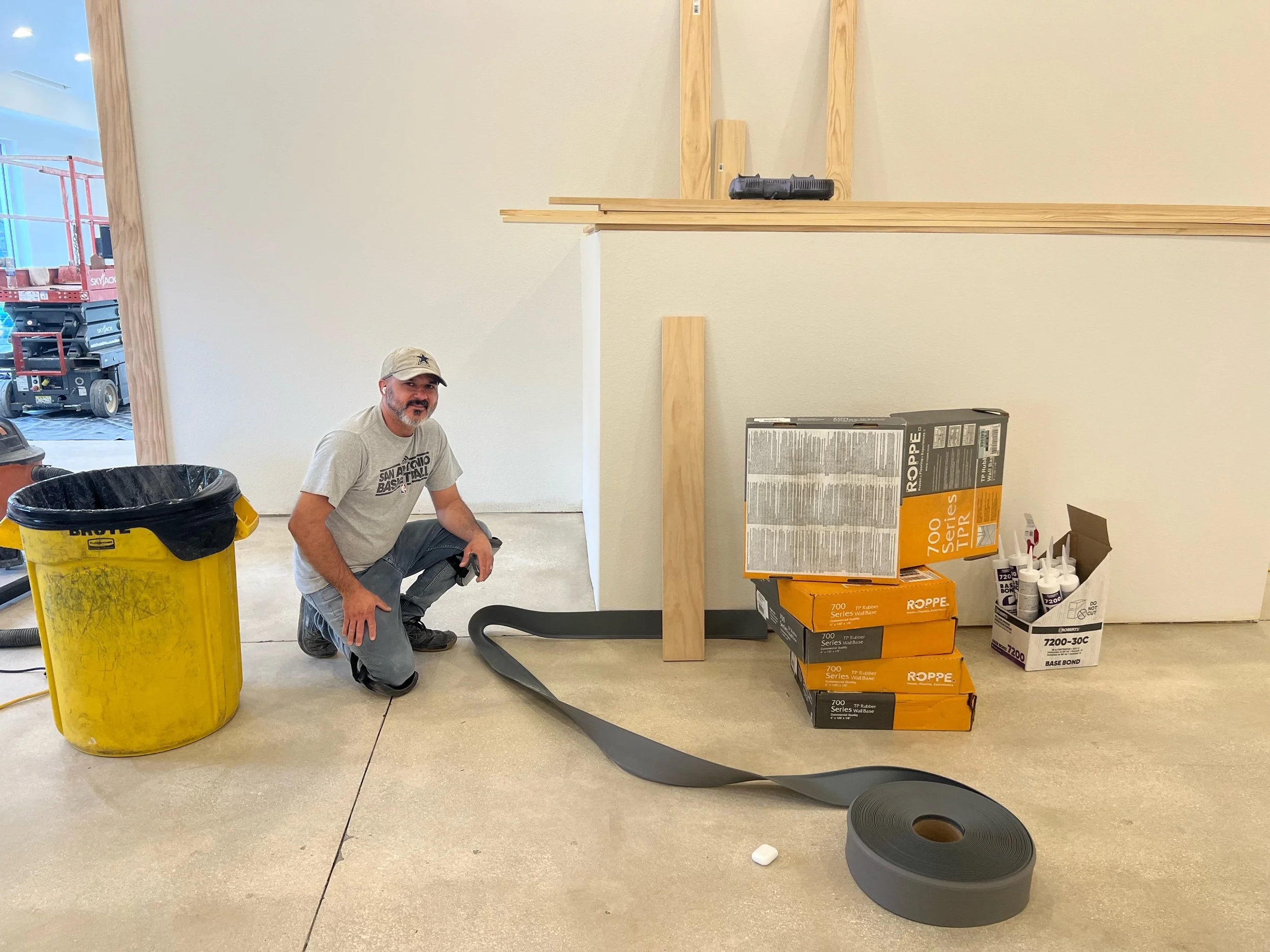 Installing Baseboards and Outside Railing