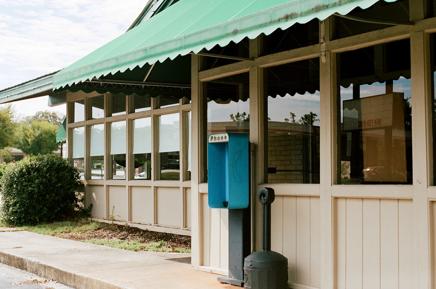 Under Green Awning at Carlee’s and Tony’s on Main (Alternative Angle) Anderson, SC 35mm Film 2018