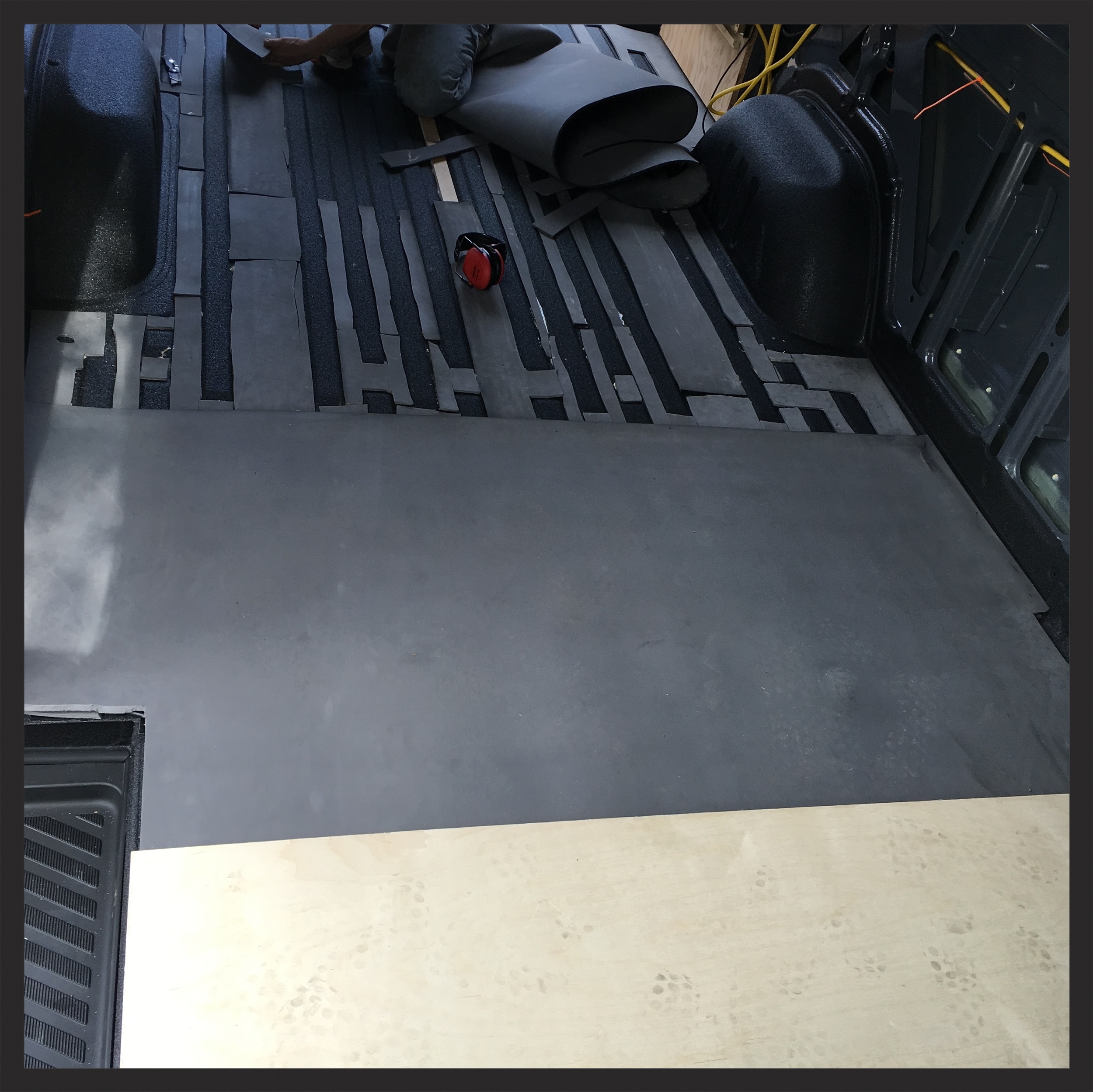 a top sheet of minicell, the 3/8" A1 birch ply for the subfloor. 