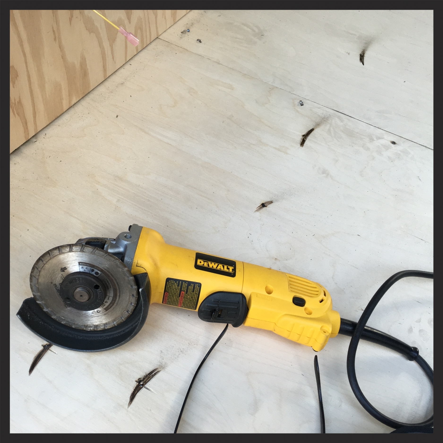 cutting the screw tips off below the ply top