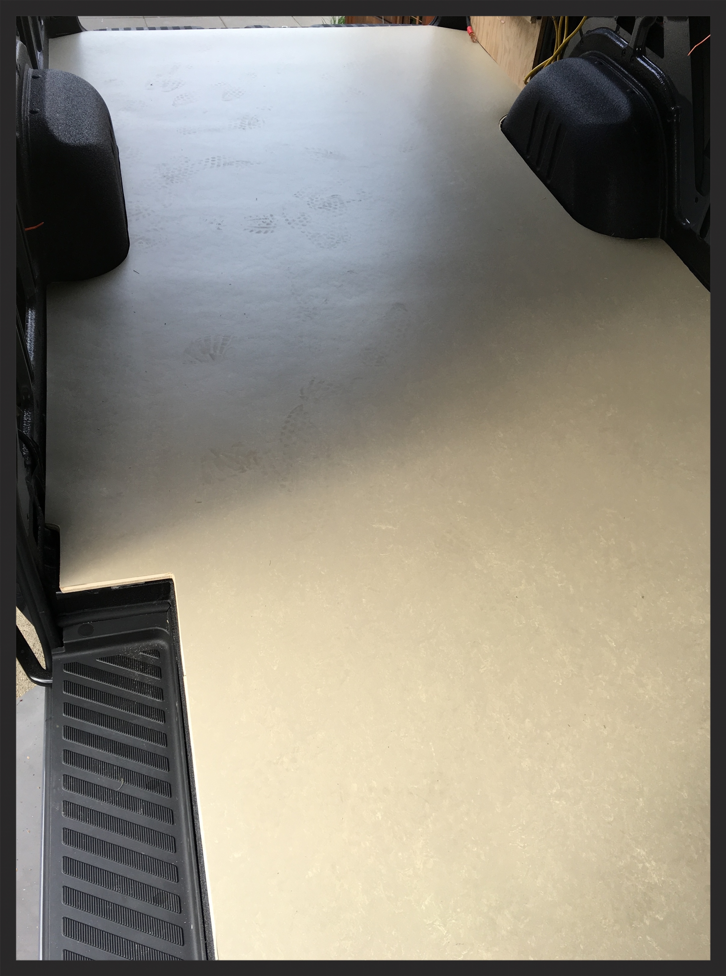 The marmoleum sheet roughed in