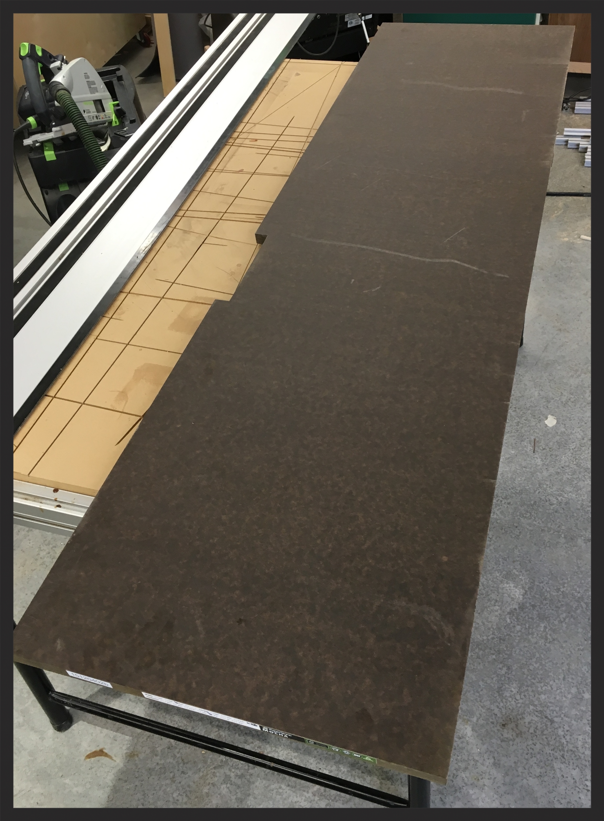 A chunk of paperstone countertop