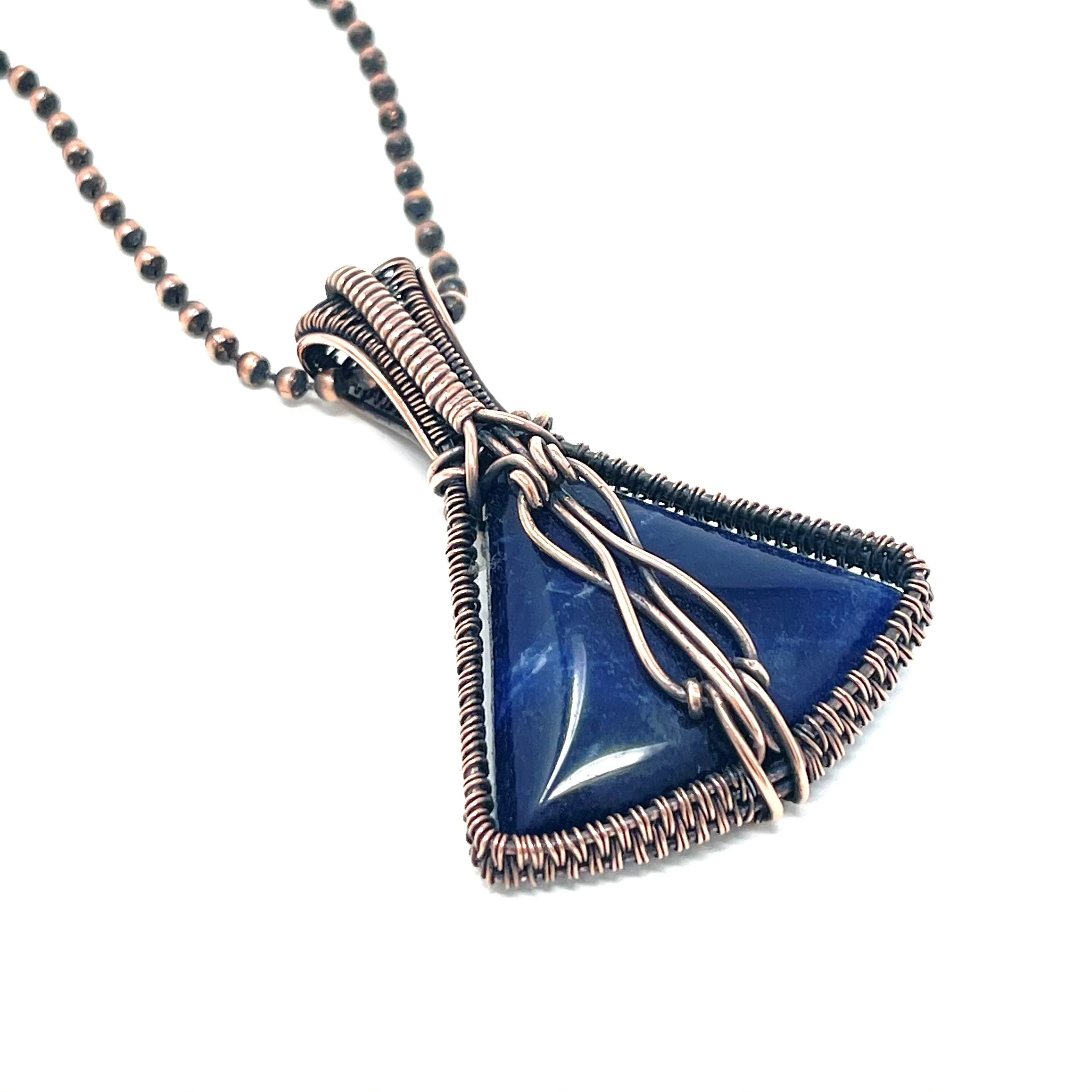 Handmade Mens/Unisex Sodalite gemstone pendant necklace A — $70