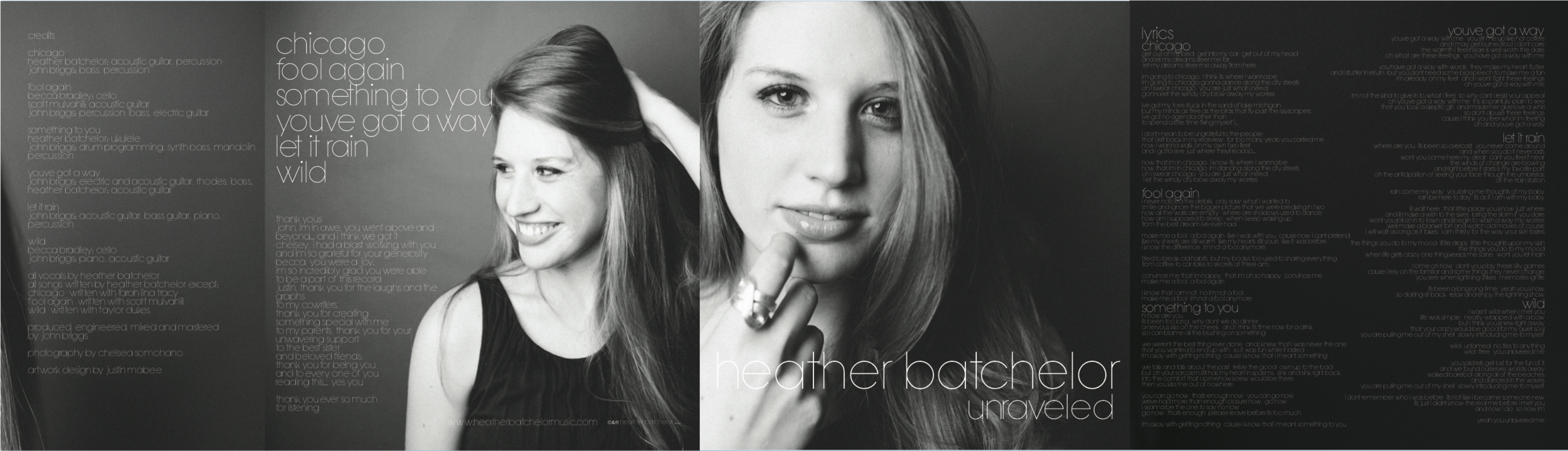 CD Album Artwork for Heather Batchelor, made with Adobe Illustrator and Adobe Photoshop