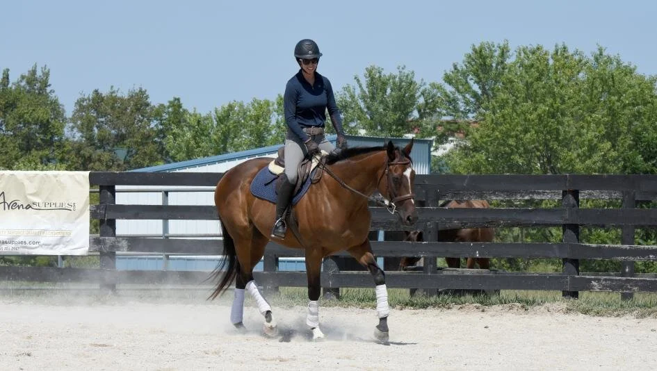 Tower of Texas and Kara Toye during a training session at the Secretariat Center. (Melissa Bauer-Herzog/America's Best Racing)