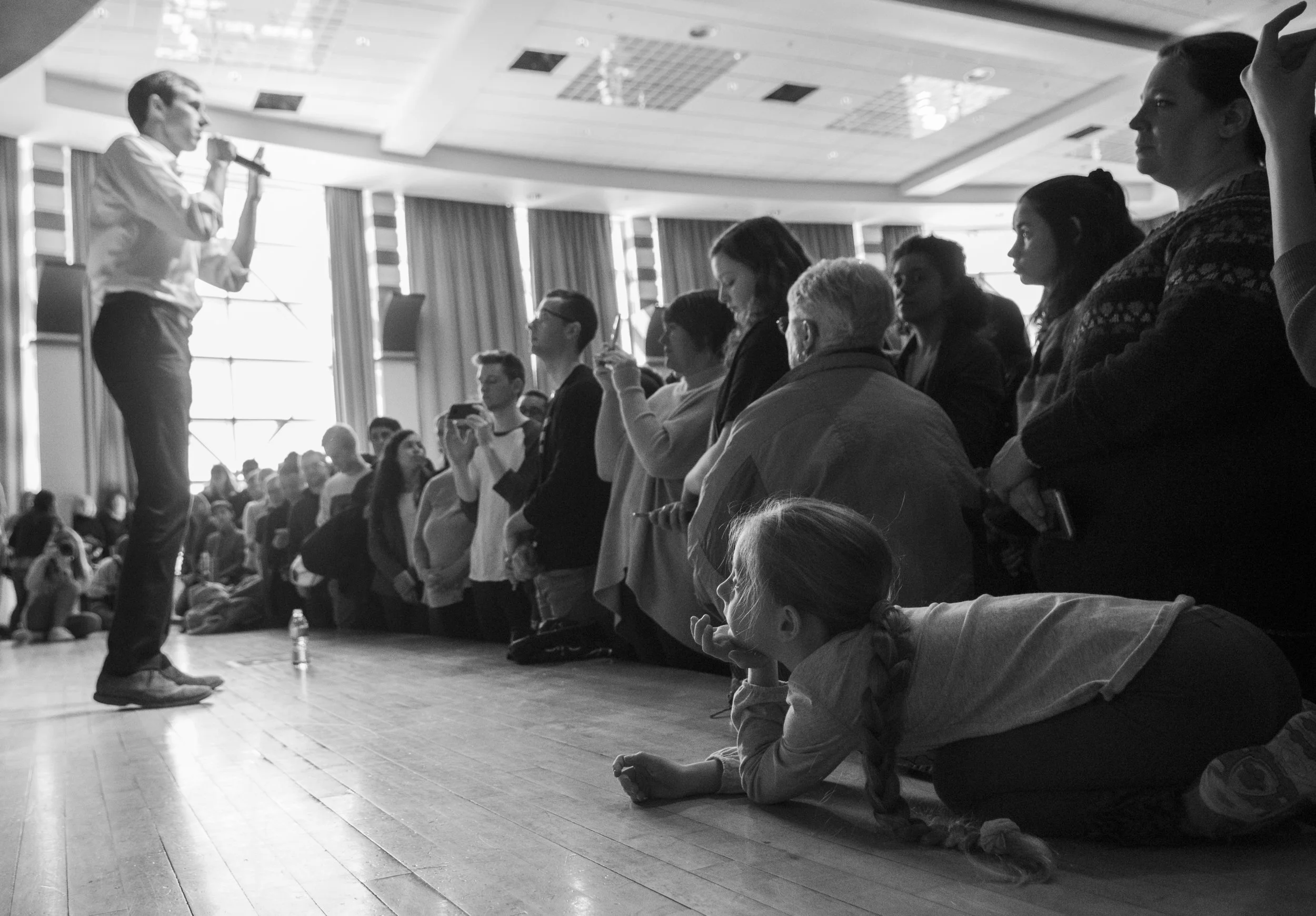 Democratic presidential candidate Beto O'Rourke speaks to a crowd in Heritage Hall during his meet and greet on Tuesday, March 19, 2019 at the HUB Building at Penn State University. | Photo by: Noah Riffe