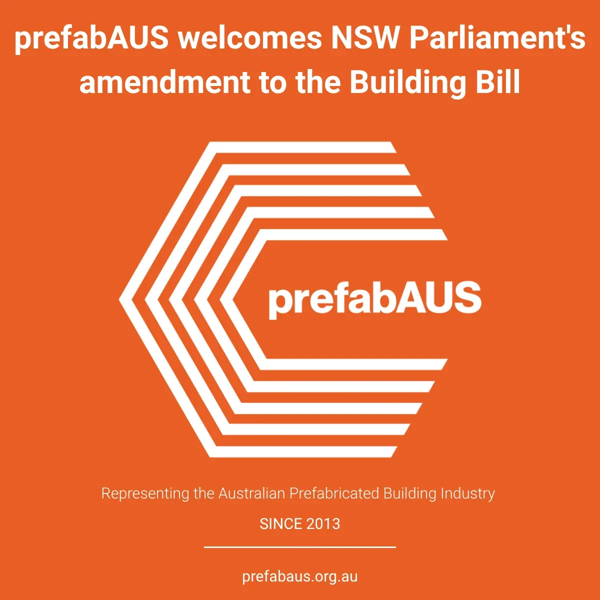 prefabAUS welcomes NSW Parliament's recognition of prefabricated building work&nbsp;