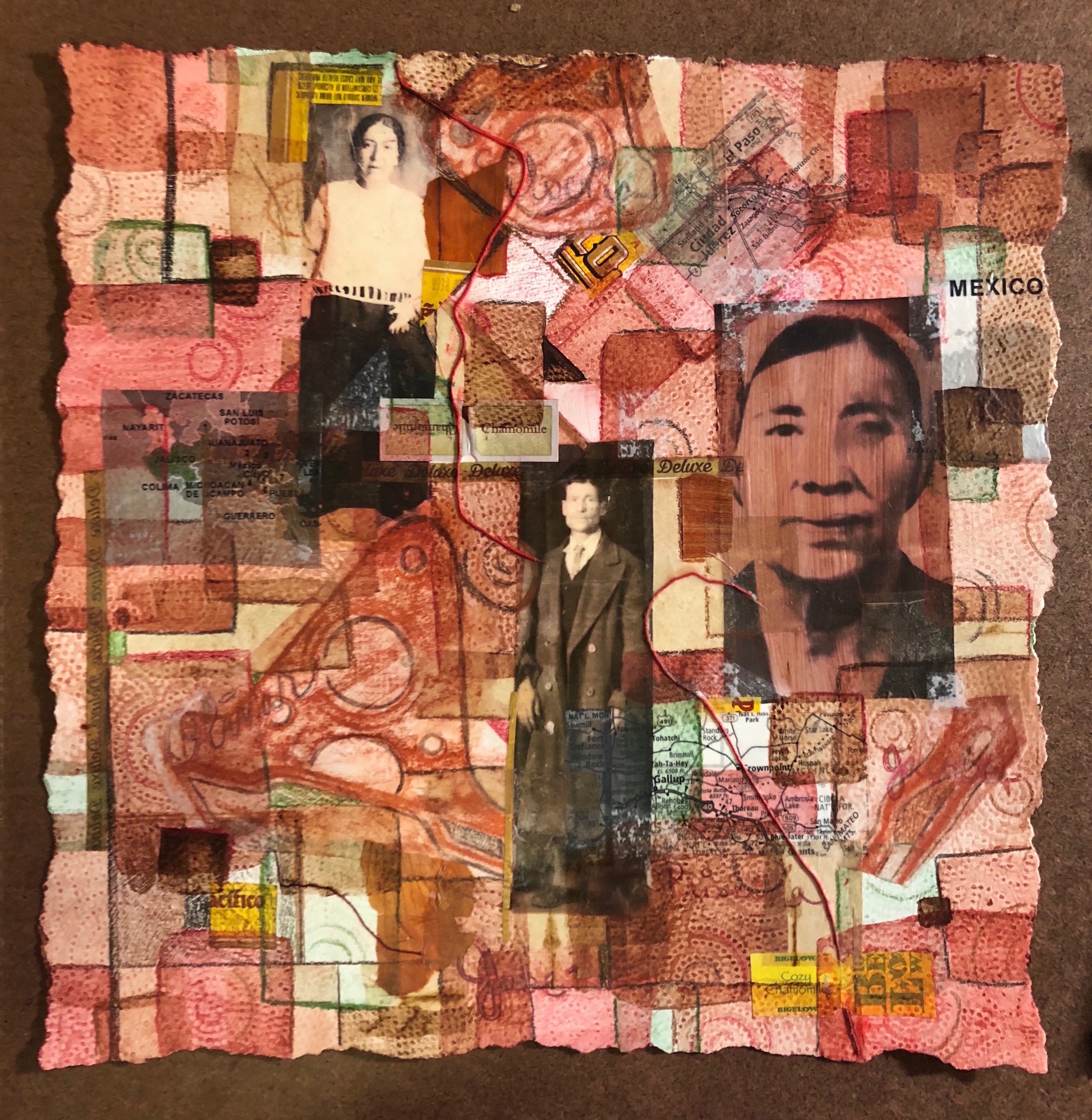 Lineal Threads II 2018 Mixed Media on Paper 12” x 12”