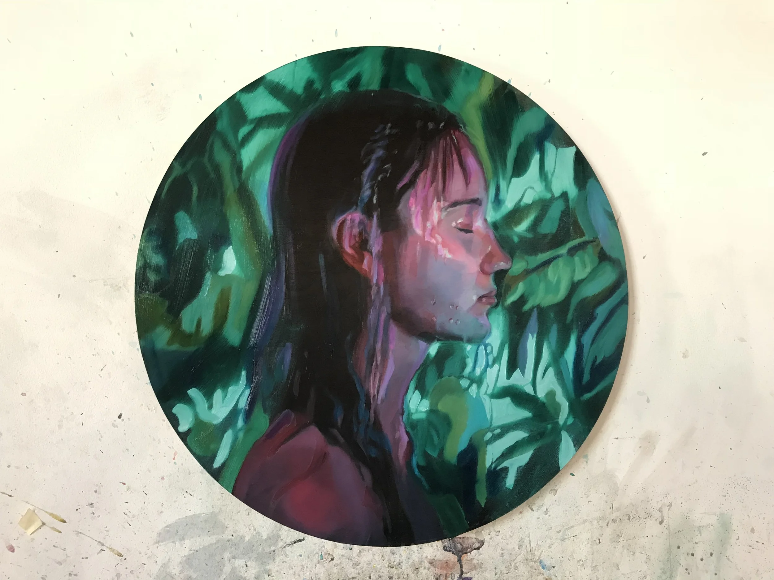 Eden, Approx 50cm x 50cm, Oil on Board, 2018, $800