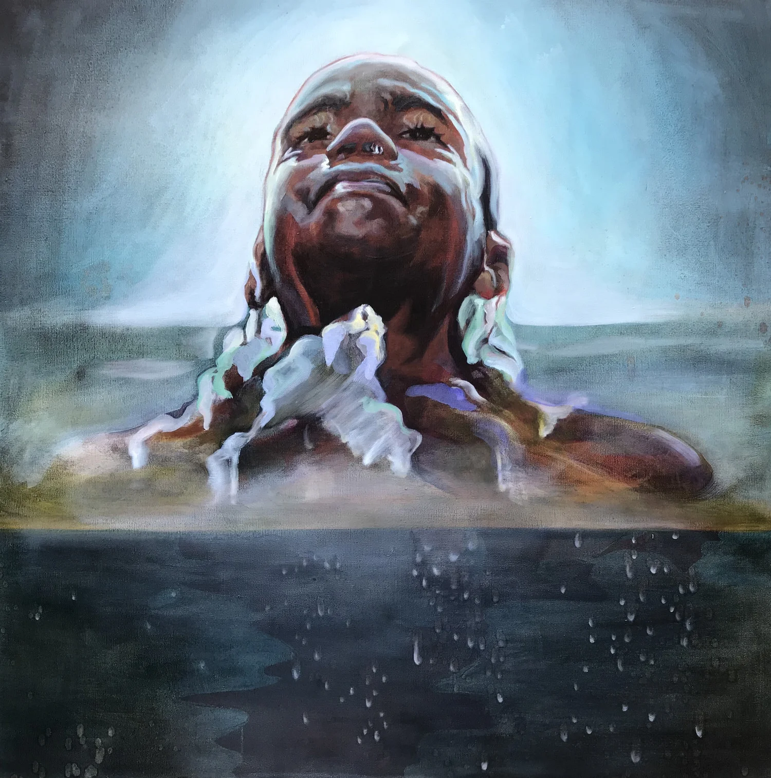Dusk Depths of the Ponderous Sea, Oil on Canvas, 2018, $800