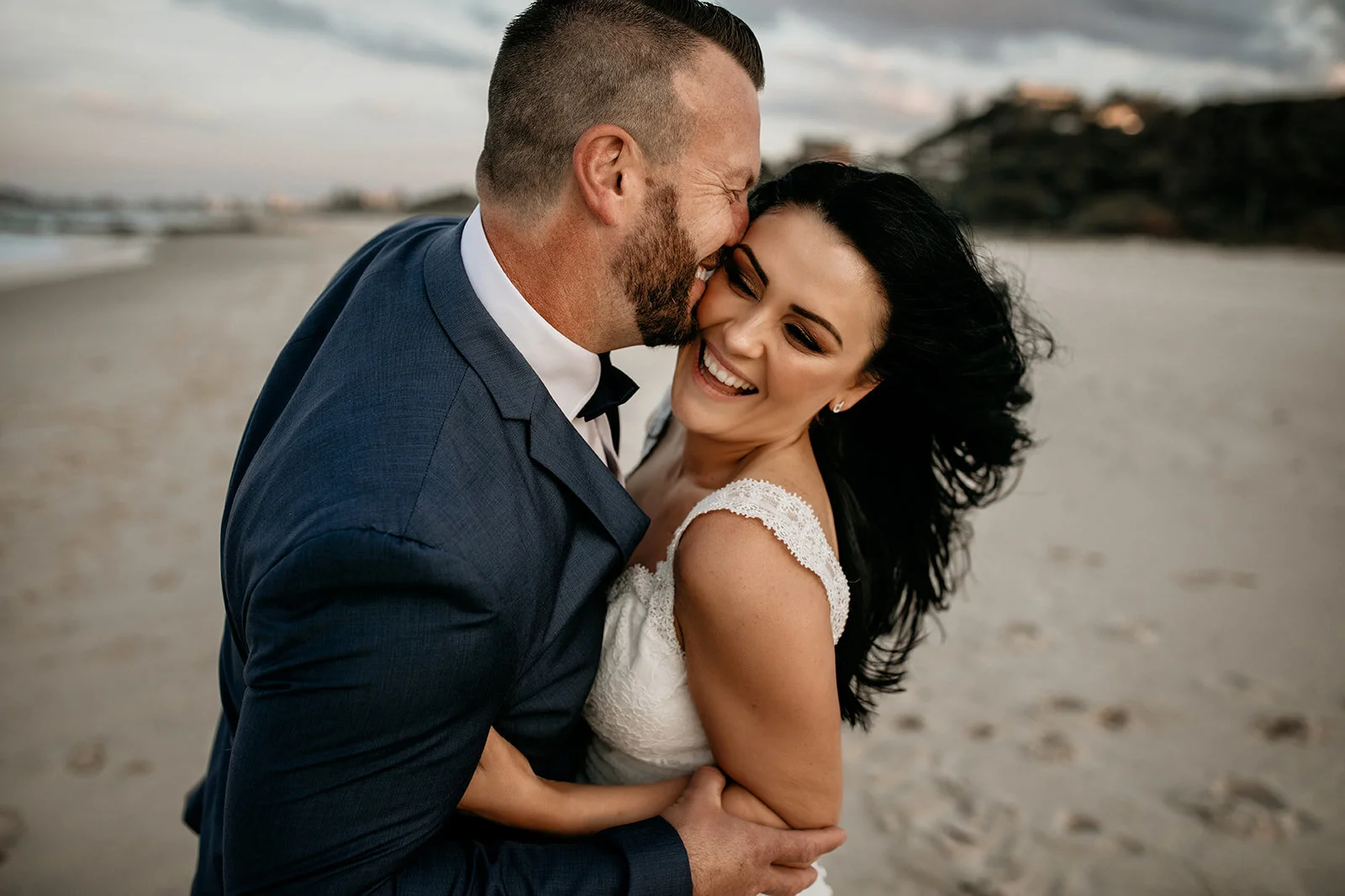bride and groom with gold coast wedding photographer