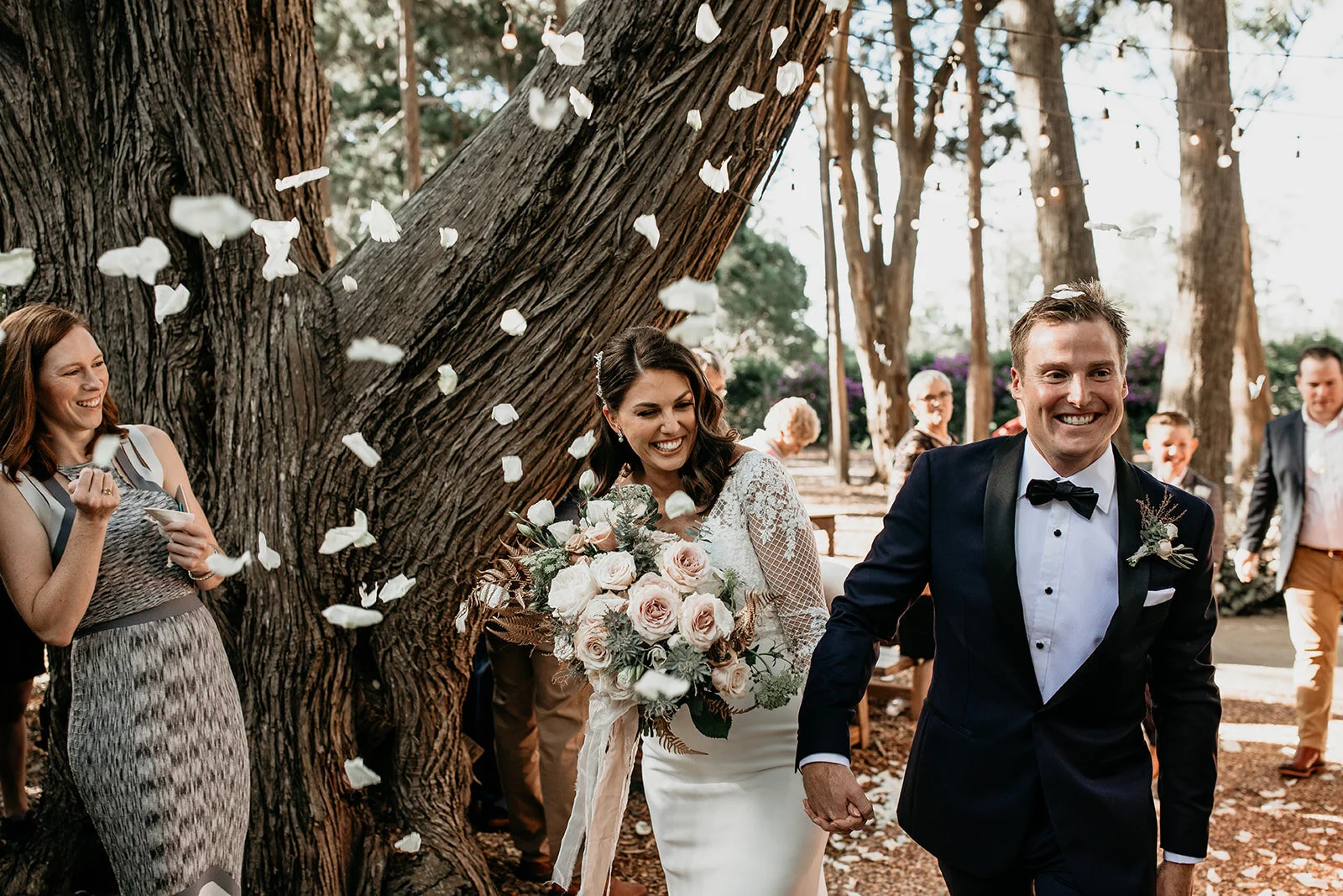 Bride and groom outdoor ceremony Gabbinbar Homestead