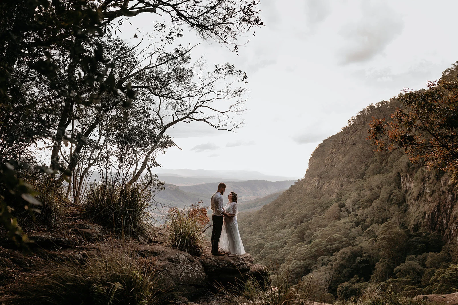 Gold Coast Wedding Photographer with bride and groom at O'reilly's Rainforest wedding venue