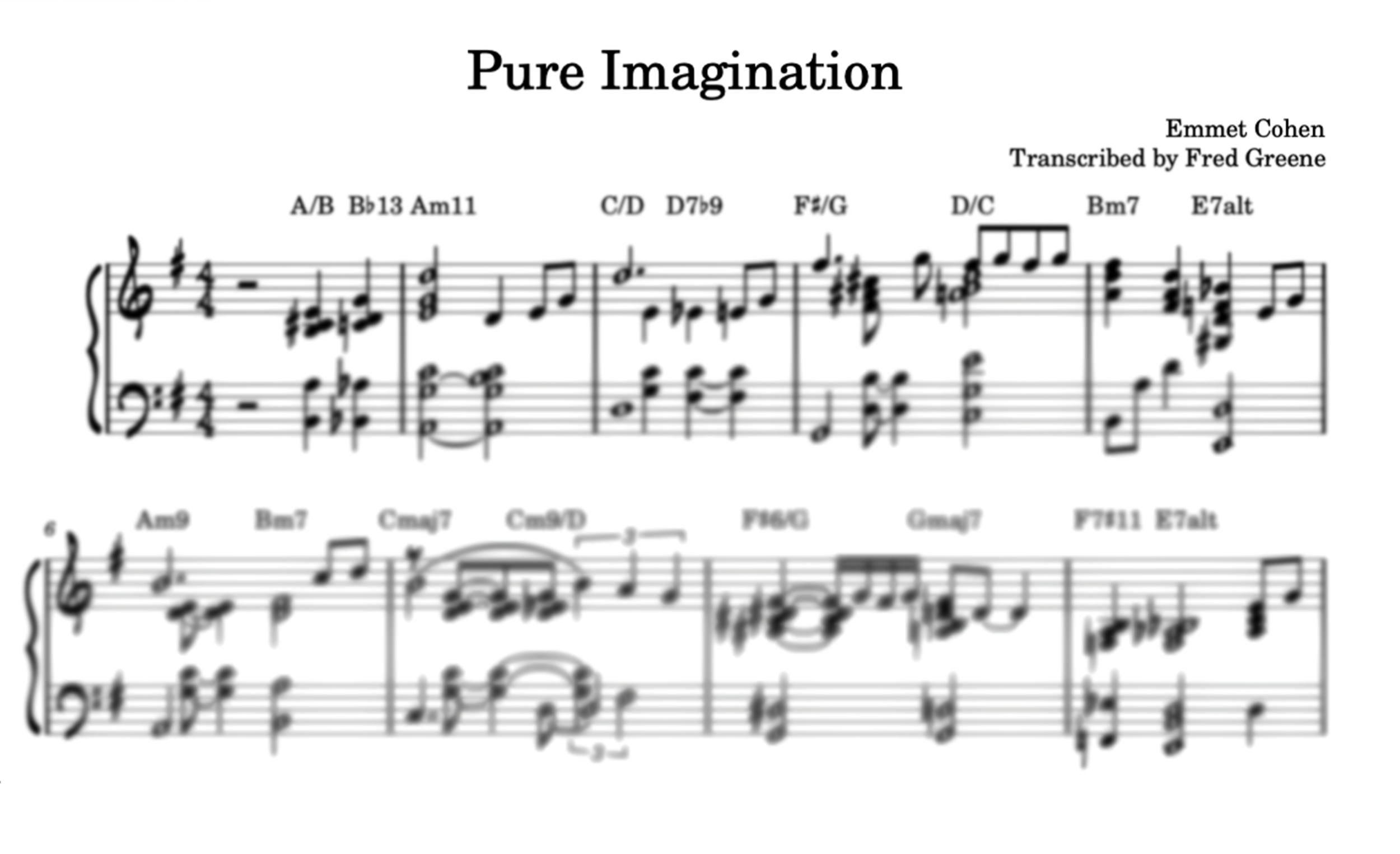 "Pure Imagination" - Sheet Music