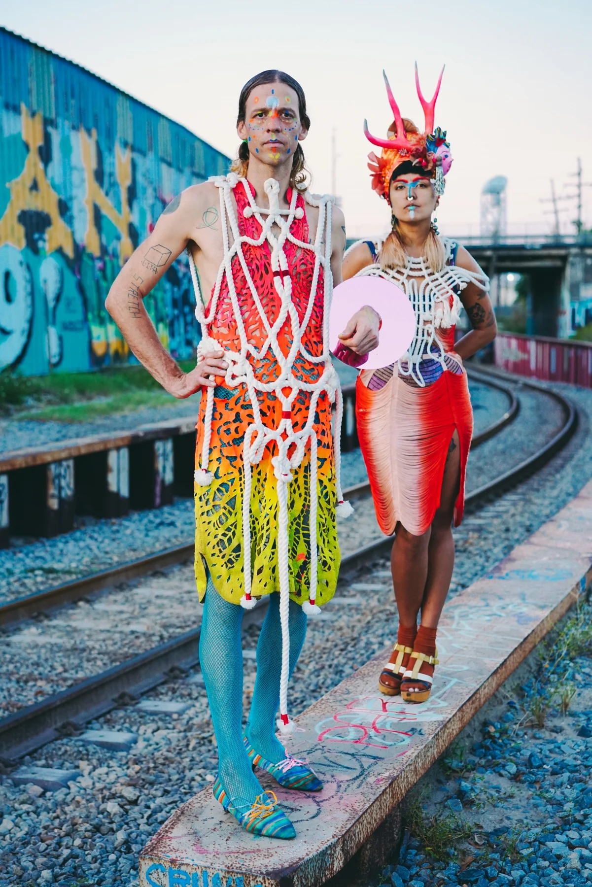 Photographer: Najva Sol Models/artists: Monica Canilao and Xara Thustra wearing a Hugo Gyrl cutout dress Shot in New Orleans November 2017