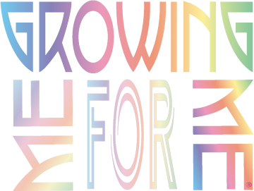 Colorful rainbow gradient and pastel-colored logo