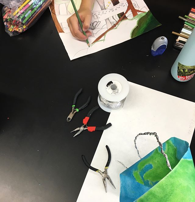I only see my seniors for 2.5 hours a week, so every second counts ✏️. The themes learners could choose from for this first artwork were: earth, nature, cycles, fantasy, heroes, and utopia. More to come!